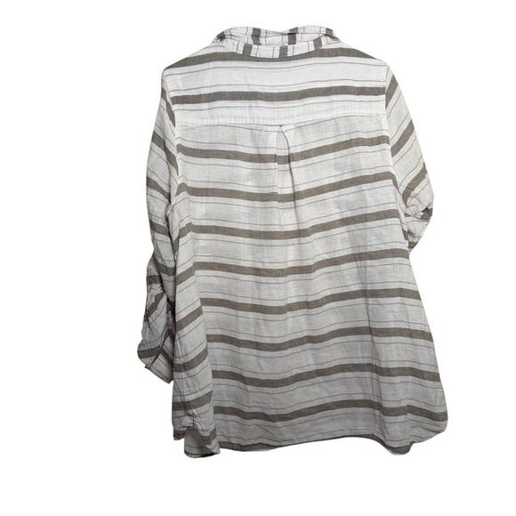 Lane Bryant Blouse Women's 18/20 Striped Button Up Collared Casual Shirt - Picture 5 of 10